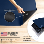 Navy Dish Drying Mat – Super Absorbent, Quick Dry Kitchen Counter Mat – Non-Slip & Easy to Clean | Strabella