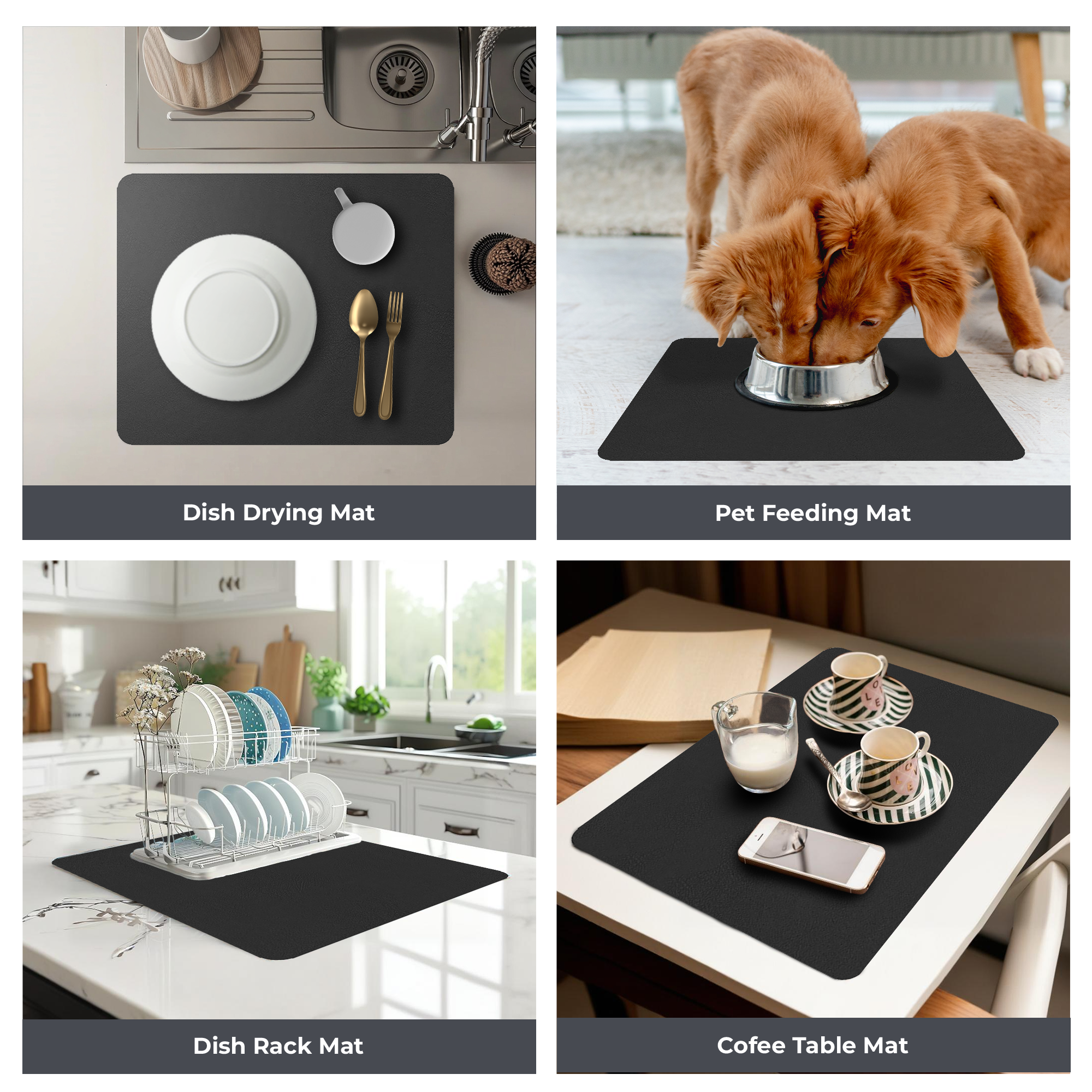 Dish Drying Mat – Absorbent, Non-Slip Kitchen Mat | Strabella