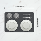 Dark Gray Dish Drying Mat – Absorbent Quick Dry Kitchen Counter Mat – Non-Slip & Easy to Clean | Strabella