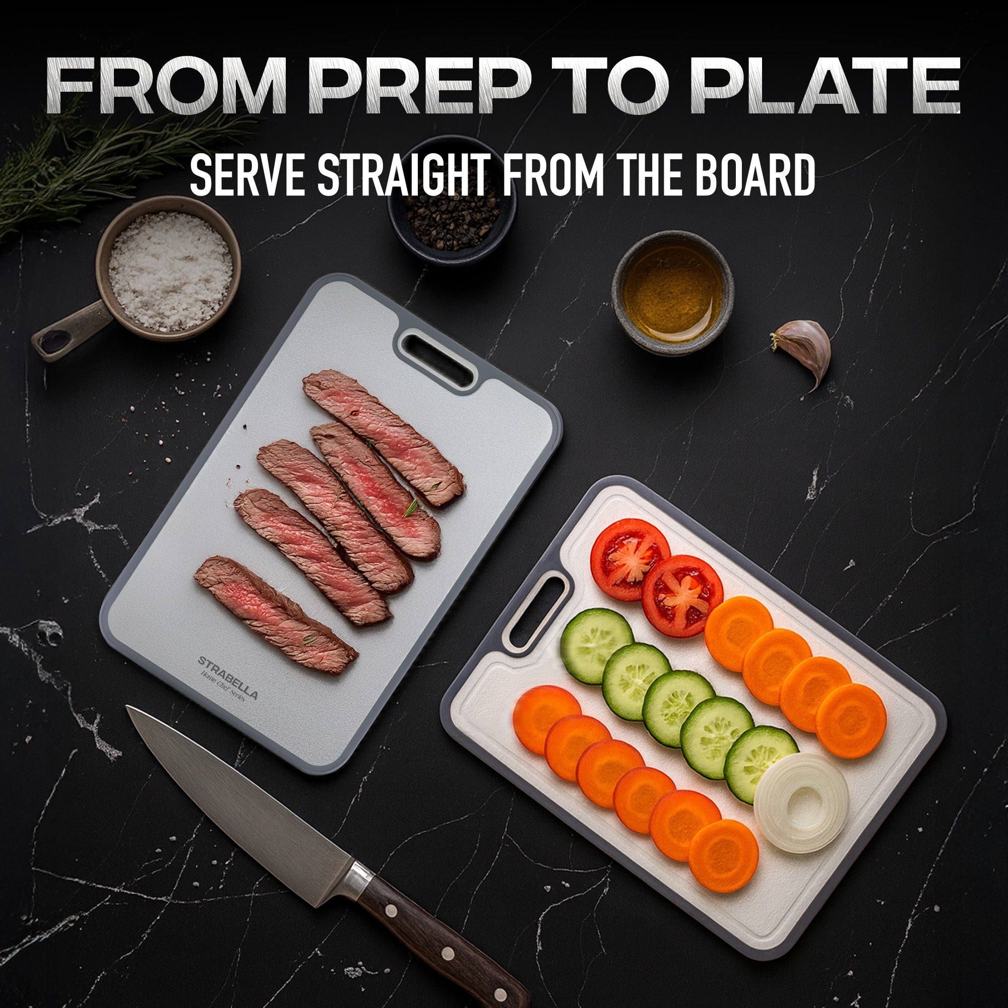 %100 Titanium Cutting Board – Antibacterial, Scratch Resistant | Strabella